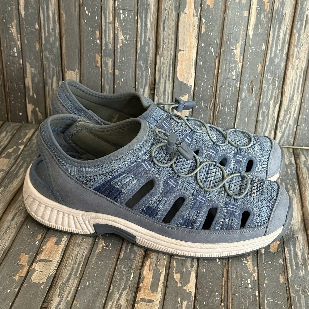 Orthofeet Laguna Sandals Womens Sz 9.5 X-Wide 2E Blue Comfort Fisherman 806
